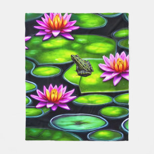 Little Frog på Lily Pad Fleecefilt