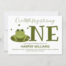 Little Frog Turving One Cute Animal First Birthday