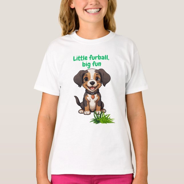 Little Furball, Big Roligt T Shirt (Framsida)