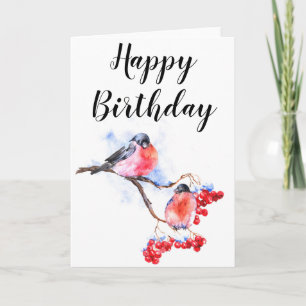 Little Garden Bird Sketch Grattis på födelsedagen Kort