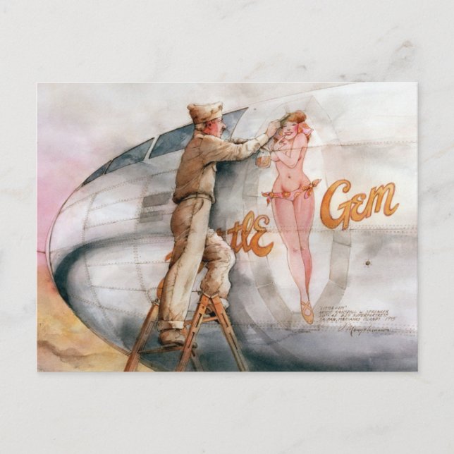 "Little Gem" Nose Art Vykort (Framsida)