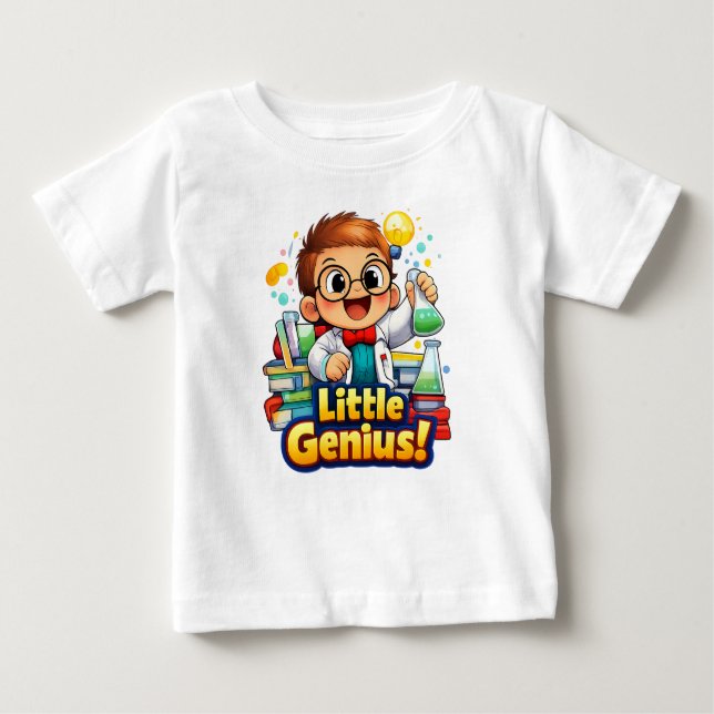 Little Genius Cute Baby Illustration T Shirt (Framsida)