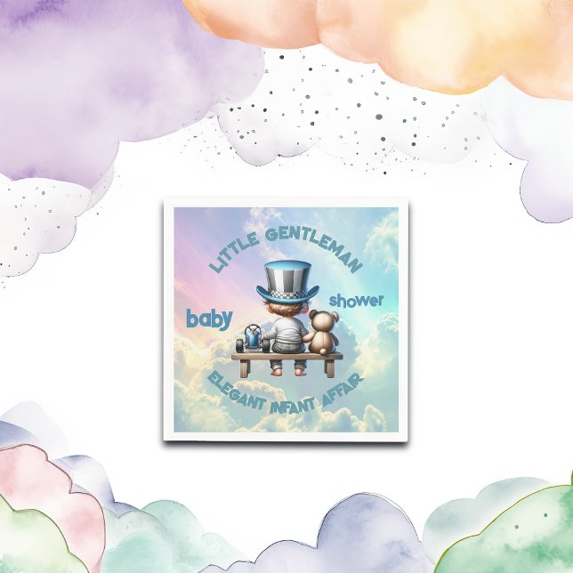Little gentleman Baby Shower | Pappersservett (Skapare uppladdad)