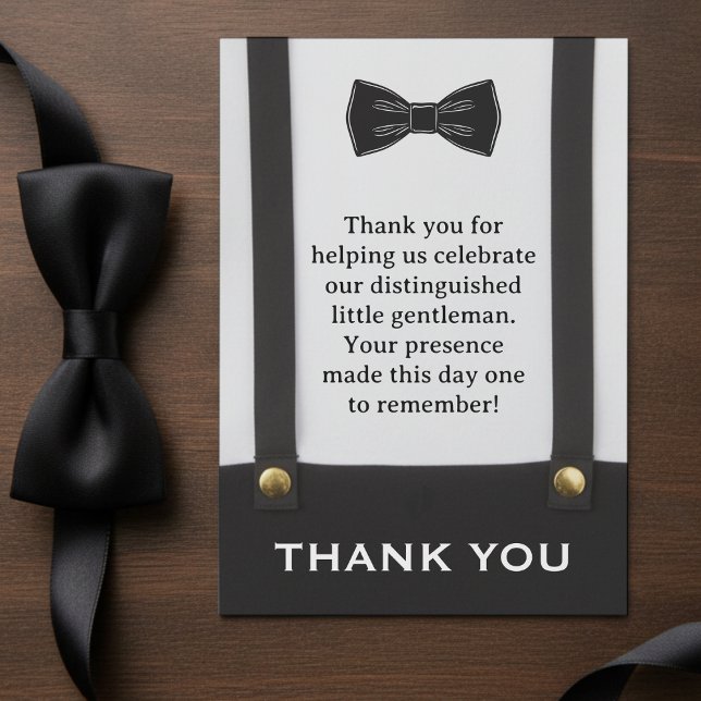Little Gentleman Bowtie Boy Birthday Baby Shower Tack Kort (Little Gentleman Bowtie Boy Birthday Baby Shower Thank You Card
)