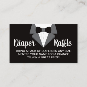 Little gentleman Diaper Raffle Biljett, Tuxedo Visitkort