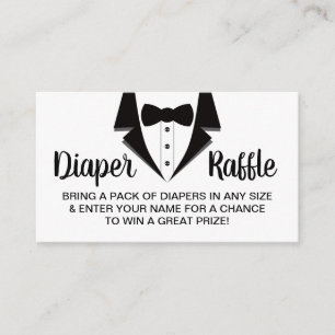 Little gentleman Diaper Raffle Biljett, Tuxedo Visitkort