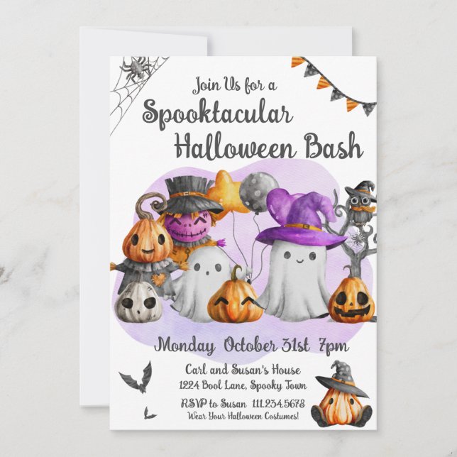 Little Ghost Halloween fest Inbjudningar (Framsida)