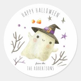 Little Ghost | Happy halloween Treat Runt Klistermärke