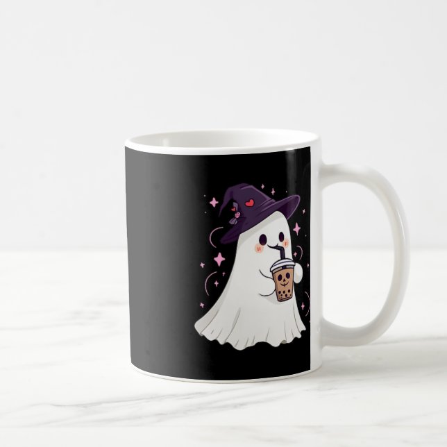 Little Ghost Ice Coffee Spooky Season Cute Ghost H Kaffemugg (Höger)