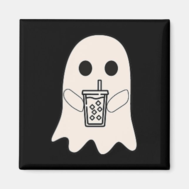 Little Ghost Iced Coffee Halloween costume Magnet (Framsidan)