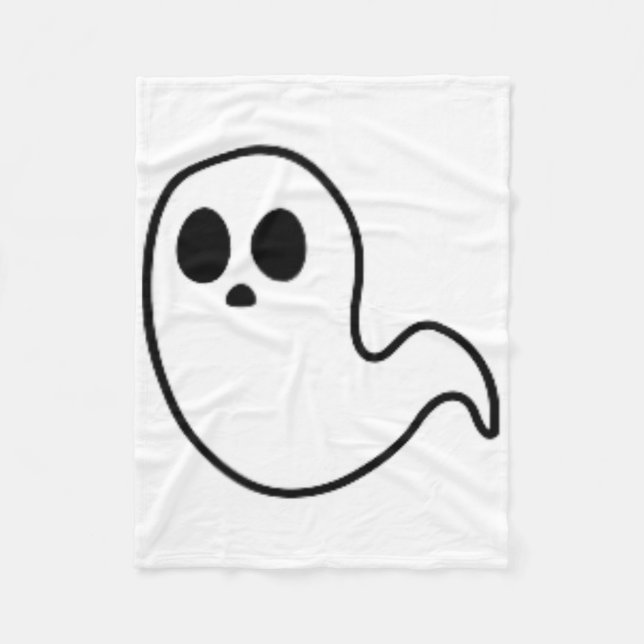 Little Ghost Subtle Halloween Fall Minimal Spooky Fleecefilt (Framsidan)
