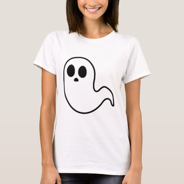Little Ghost Subtle Halloween Fall Minimal Spooky T Shirt (Framsida)
