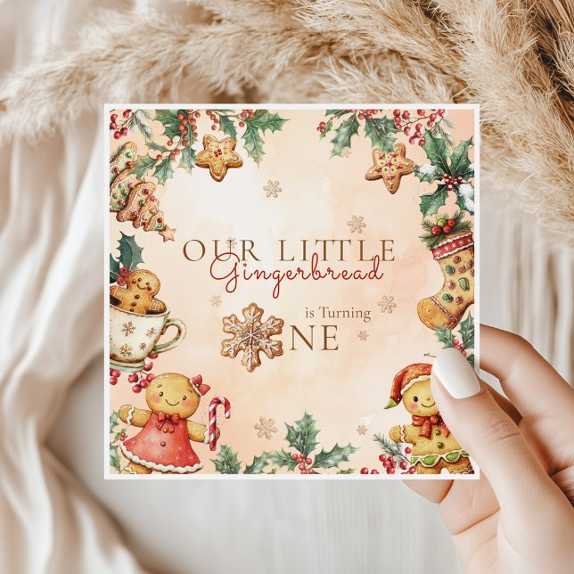 Little Gingerbread Christmas 1st Birthday Pappersservett (Skapare uppladdad)
