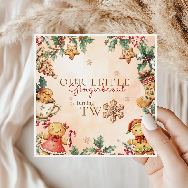 Little Gingerbread Christmas 2nd Birthday Pappersservett (Skapare uppladdad)