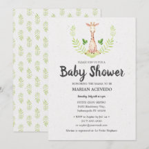 Little Giraffe Baby Shower-inbjudan