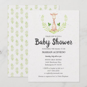 Little Giraffe Baby Shower-inbjudan Inbjudningar