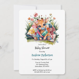 Little Giraffe Nappar och Blanket Baby Shower Inbjudningar