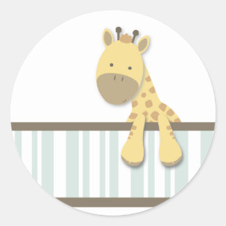 Little Giraffe {Teal} | Stickers Runt Klistermärke