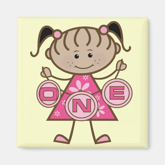 Little Girl 1st Birthday T-shirts and Gifts Magnet (Framsidan)