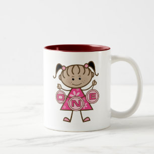 Little Girl 1st Birthday T-shirts and Gifts Två-Tonad Mugg