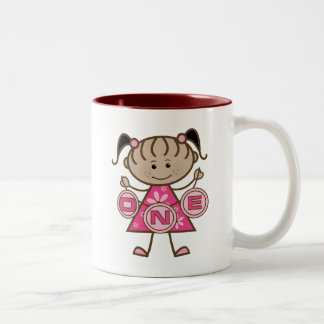Little Girl 1st Birthday T-shirts and Gifts Två-Tonad Mugg
