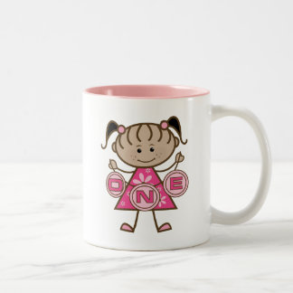 Little Girl 1st Birthday T-shirts and Gifts Två-Tonad Mugg