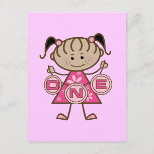 Little Girl 1st Birthday T-shirts and Gifts Vykort