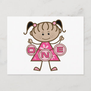 Little Girl 1st Birthday T-shirts and Gifts Vykort