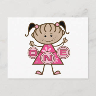 Little Girl 1st Birthday T-shirts and Gifts Vykort