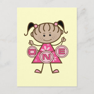 Little Girl 1st Birthday T-shirts and Gifts Vykort
