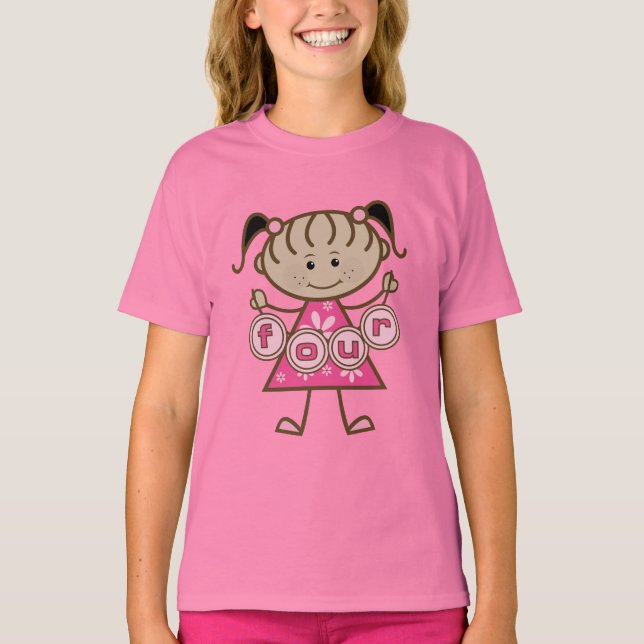 Little Girl 4e födelsedagen Tshirts och Gifts (Framsida)