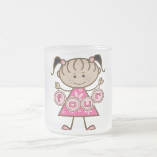 Little Girl 4e födelsedagen Tshirts och Gifts Frostad Glasmugg