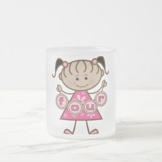 Little Girl 4e födelsedagen Tshirts och Gifts Frostad Glasmugg
