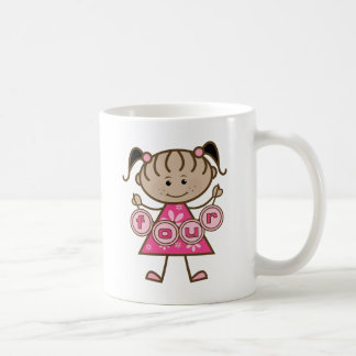 Little Girl 4e födelsedagen Tshirts och Gifts Kaffemugg