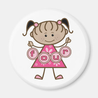 Little Girl 4e födelsedagen Tshirts och Gifts Magnet