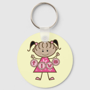 Little Girl 5th Birthday Tshirts and Gifts Nyckelring
