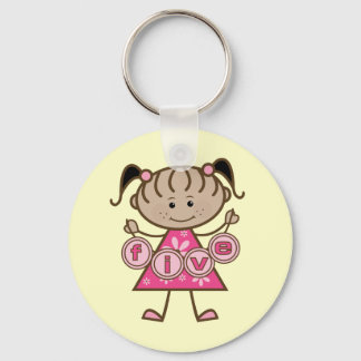 Little Girl 5th Birthday Tshirts and Gifts Nyckelring