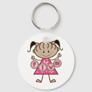 Little Girl 5th Birthday Tshirts and Gifts Nyckelring