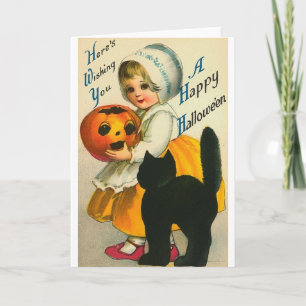 Little Girl and Cat Kort