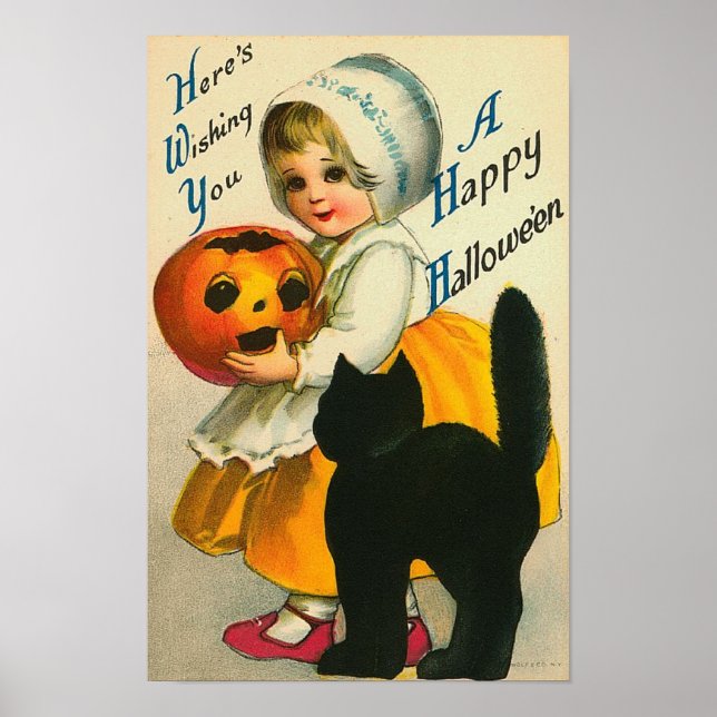 Little Girl and Cat Poster (Framsidan)