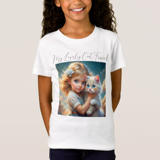 Little Girl and Cute Cat Friend T Shirt