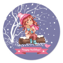 Little Girl and Kattunge jul