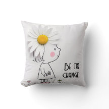 Little Girl and White Daisy with Quote