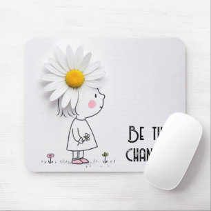 Little Girl and White Daisy with Quote Musmatta