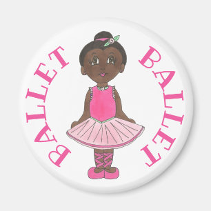 Little Girl Ballet Dancer Ballerina Rosa ros Tutu Magnet