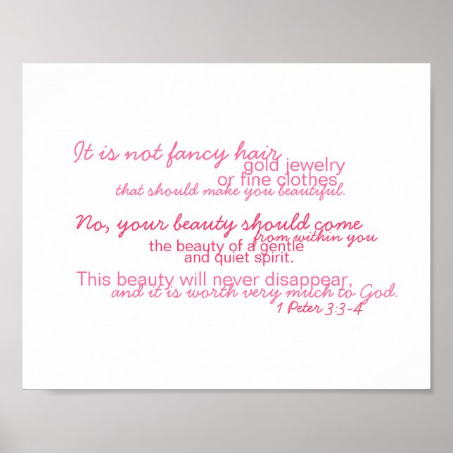 Little Girl Beauty Scripture Poster (Framsidan)