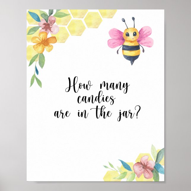 Little Girl Bee Gissa hur många candies Poster (Framsidan)
