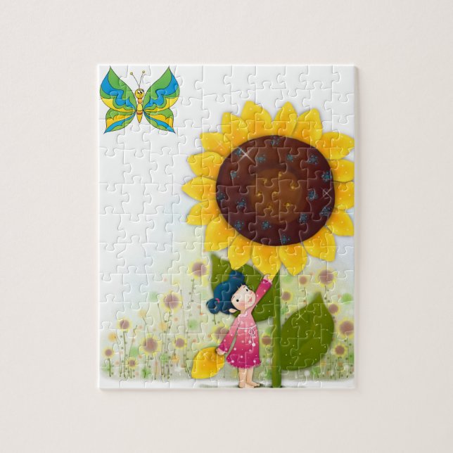 Little Girl Big Sunros Puzzle Pussel (Vertikal)