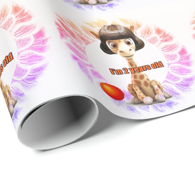 Little Girl Birthday Presentpapper (Rullad Hörn)