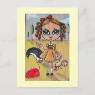 Little Girl Borttappad Vykort
